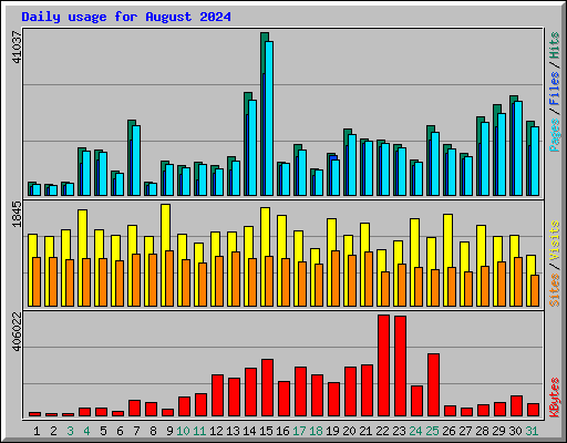 Daily usage for August 2024